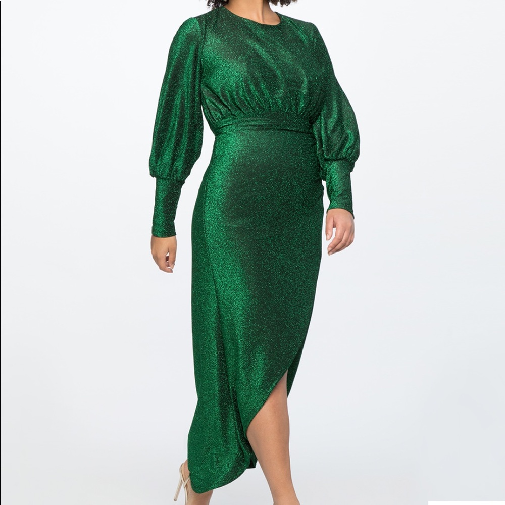 Eloquii NEW Plus Size Green Holiday Dress NYE